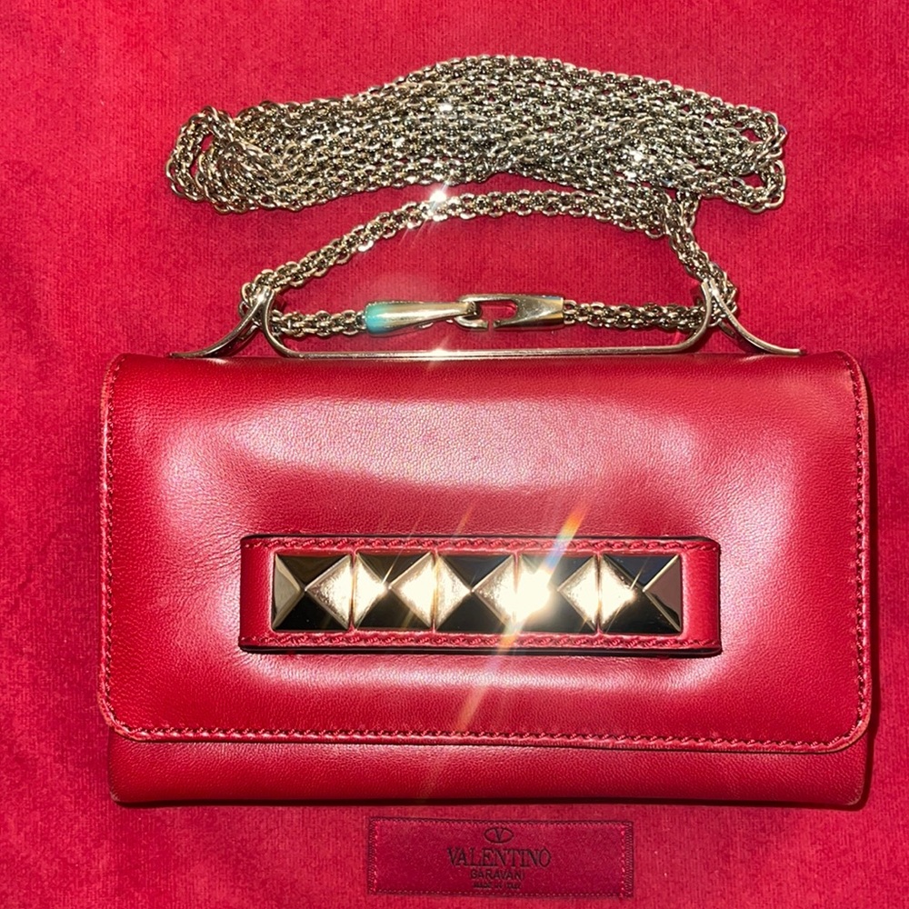 Valentino Garavani Red Soft Leather Purse/Clutch SIZE: Small